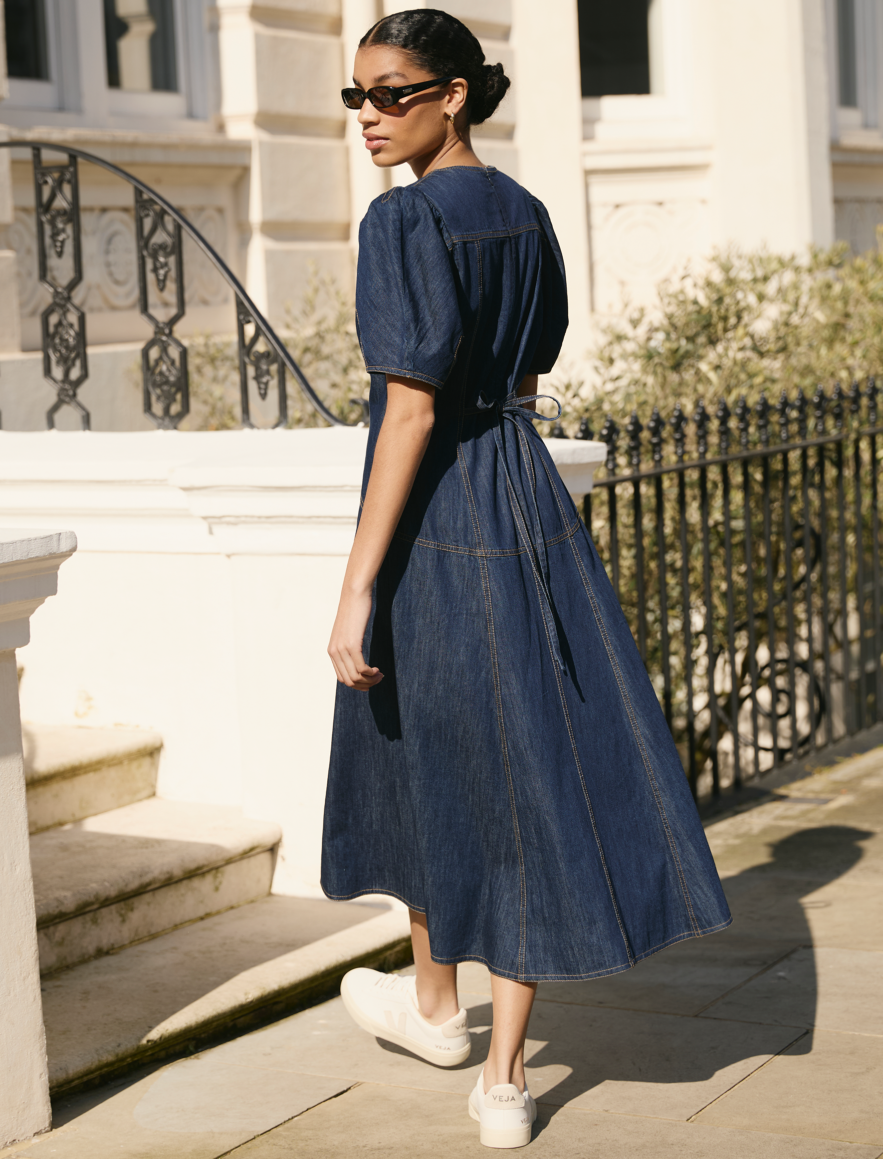 Robin Denim Maxi Dress - Dark Blue - Image 3