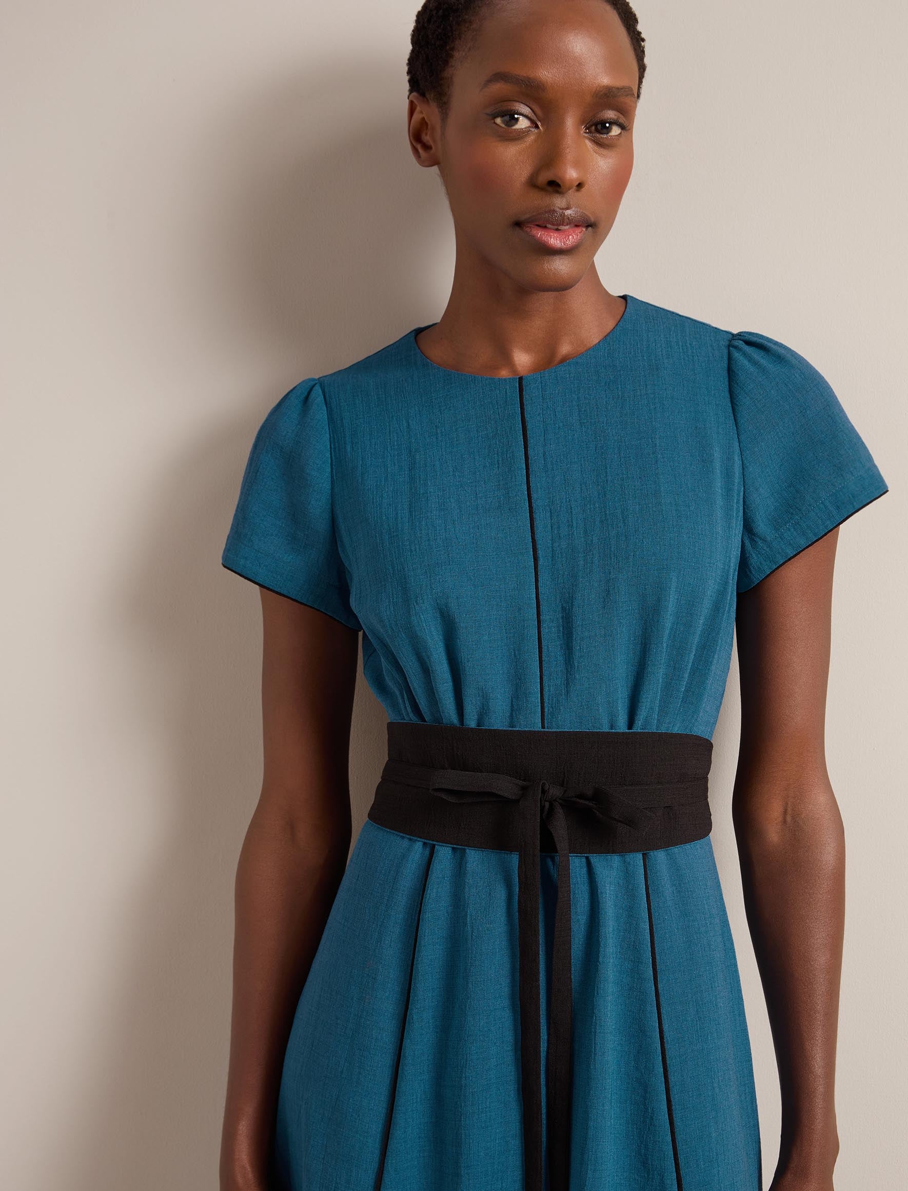 Rosie Techni Voile Maxi Dress - Azure Blue