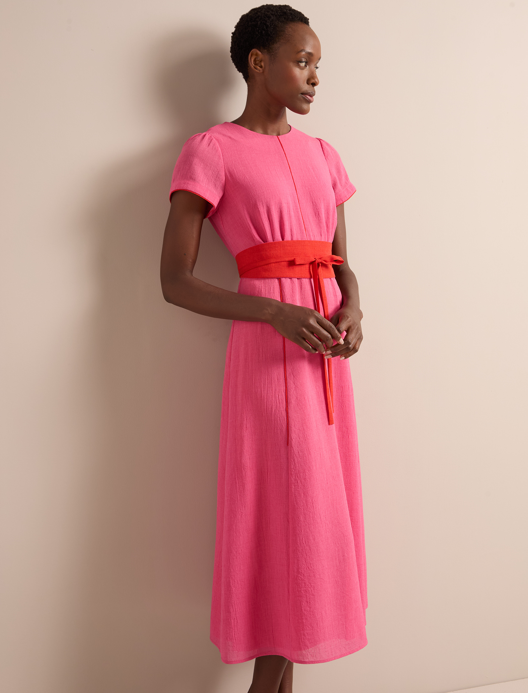 Rosie Techni Voile Maxi Dress - Hot Pink Crimson - Image 9