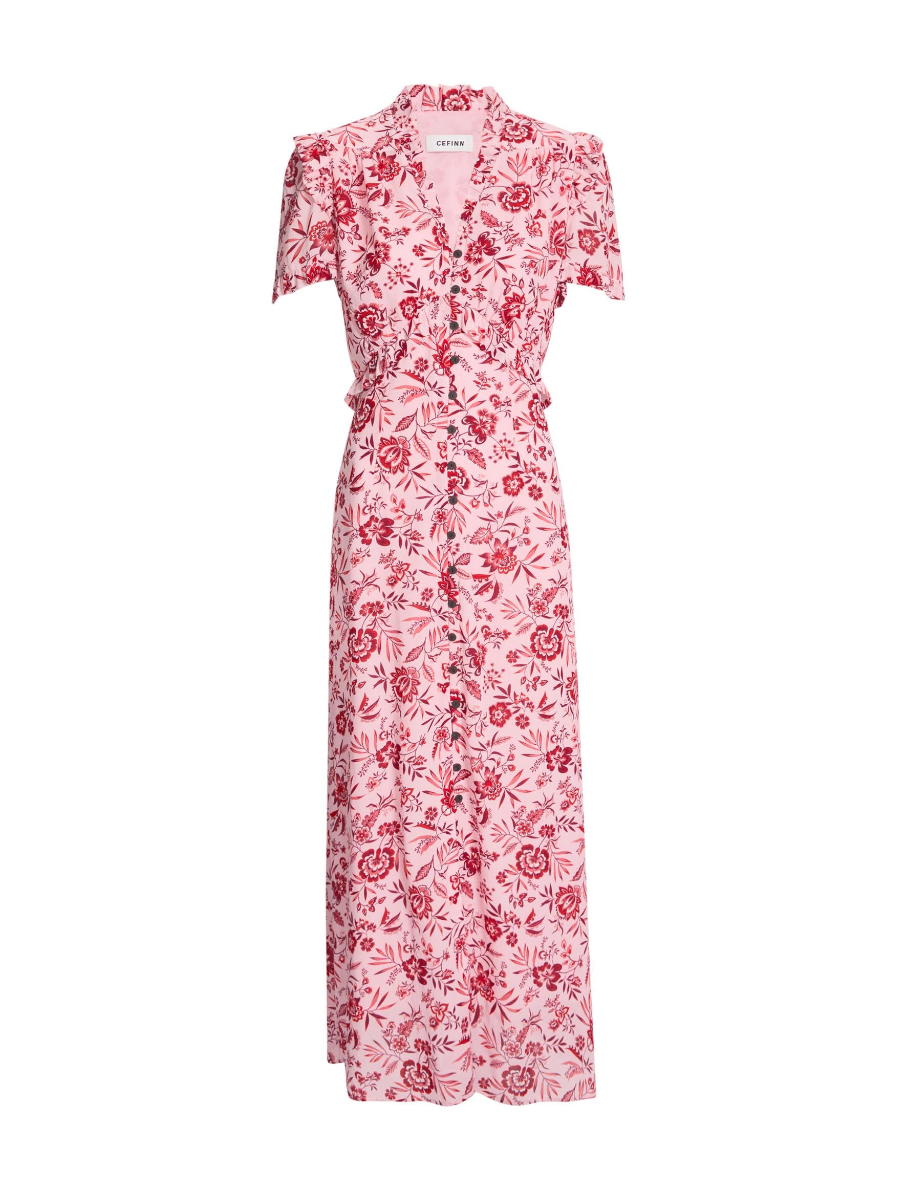 Liliana Cotton Blend Maxi Dress - Pink Palm Floral Print - Image 9