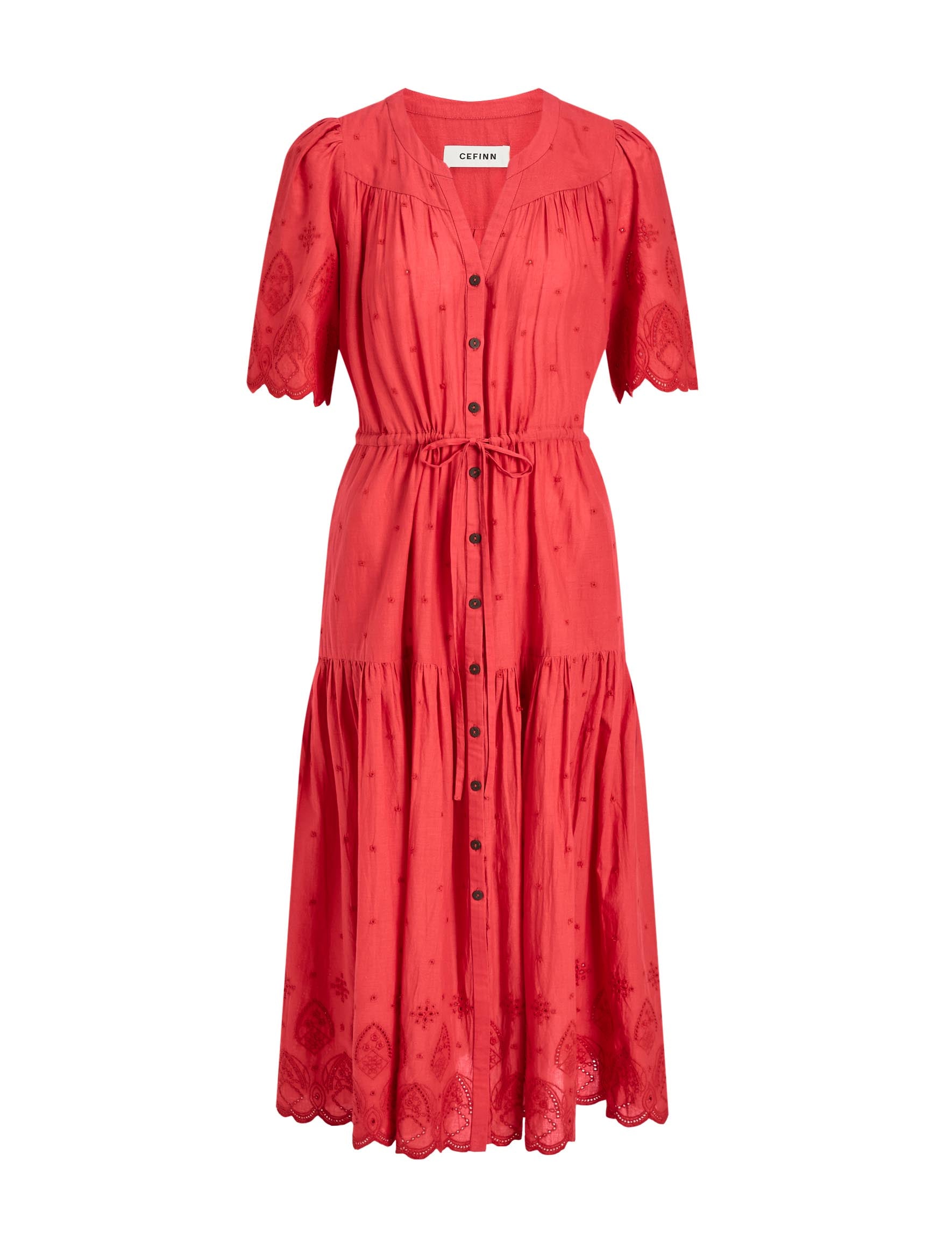 Nicole Organic Cotton Maxi Dress - Coral - Image 12