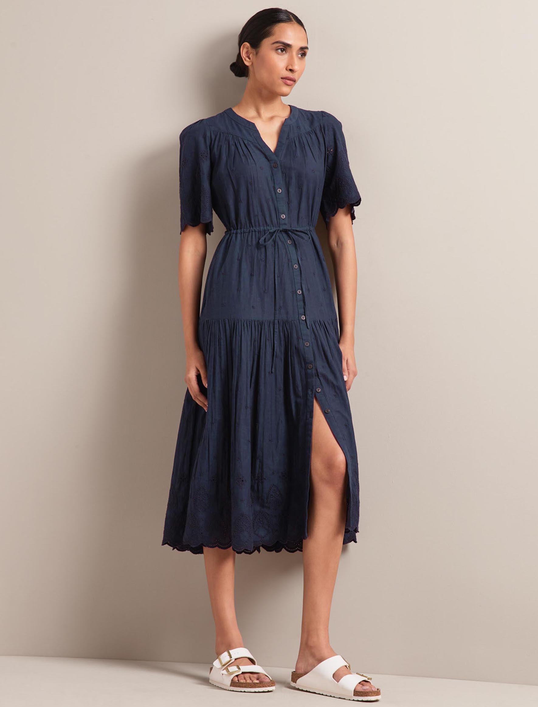 Nicole Organic Cotton Maxi Dress - Navy