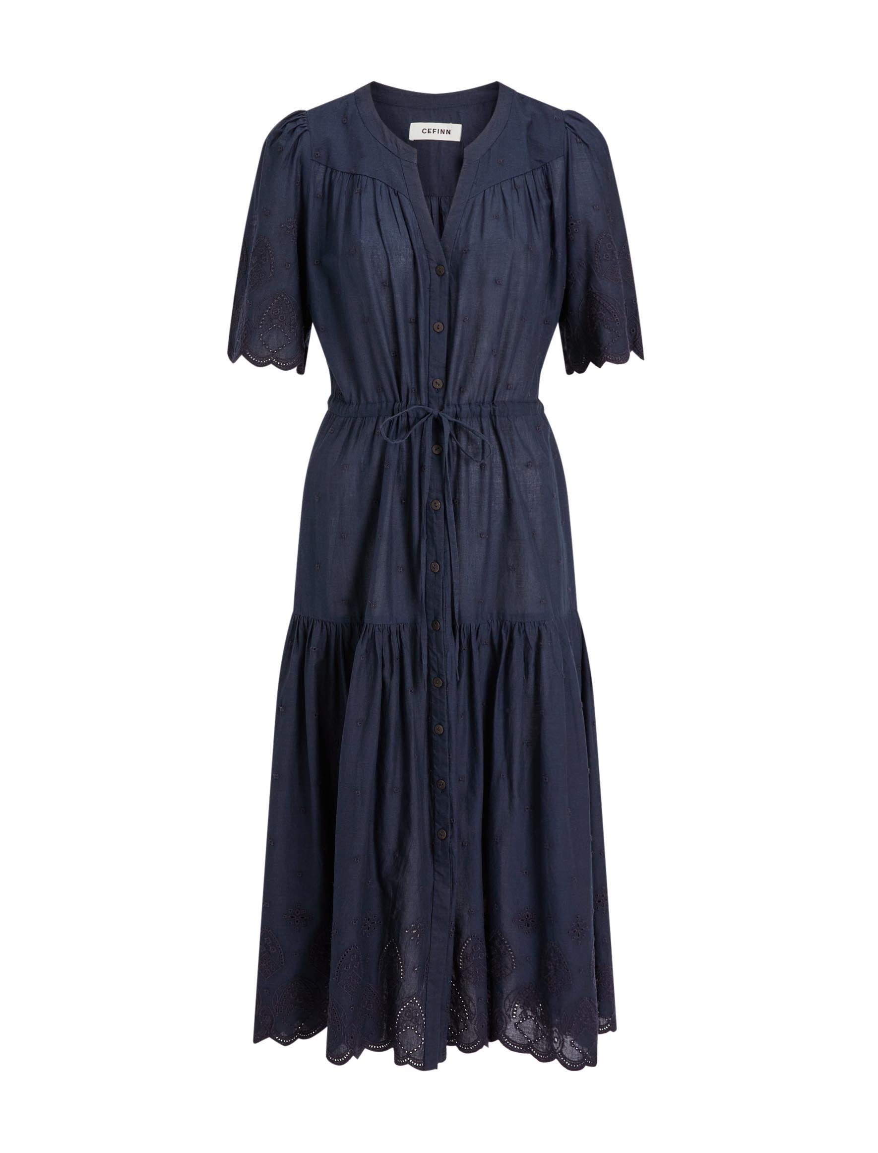 Nicole Organic Cotton Maxi Dress - Navy - Image 4